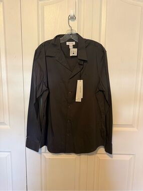 Calvin Klein Black Men's Long-Sleeve Button Shirt